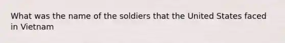 What was the name of the soldiers that the United States faced in Vietnam