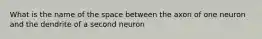 What is the name of the space between the axon of one neuron and the dendrite of a second neuron