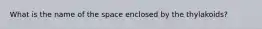 What is the name of the space enclosed by the thylakoids?