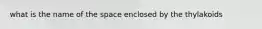 what is the name of the space enclosed by the thylakoids