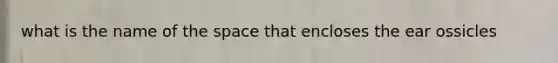 what is the name of the space that encloses the ear ossicles