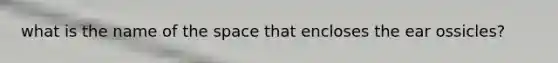 what is the name of <a href='https://www.questionai.com/knowledge/k0Lyloclid-the-space' class='anchor-knowledge'>the space</a> that encloses the ear ossicles?