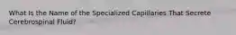 What Is the Name of the Specialized Capillaries That Secrete Cerebrospinal Fluid?