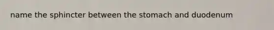 name the sphincter between the stomach and duodenum