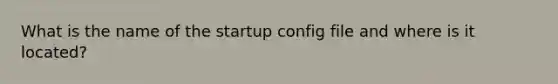 What is the name of the startup config file and where is it located?