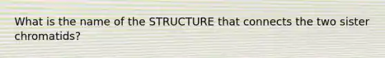 What is the name of the STRUCTURE that connects the two sister chromatids?
