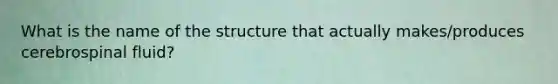 What is the name of the structure that actually makes/produces cerebrospinal fluid?