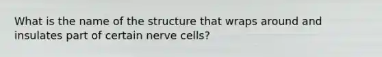 What is the name of the structure that wraps around and insulates part of certain nerve cells?