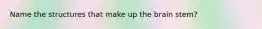 Name the structures that make up the brain stem?
