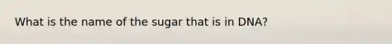 What is the name of the sugar that is in DNA?