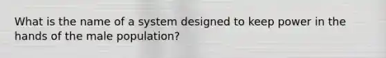 What is the name of a system designed to keep power in the hands of the male population?