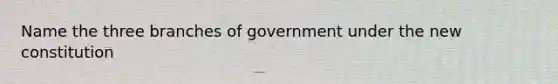 Name the three branches of government under the new constitution