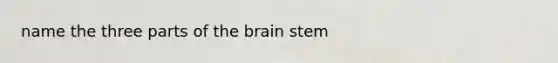 name the three parts of the brain stem