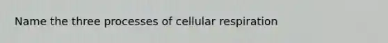 Name the three processes of cellular respiration