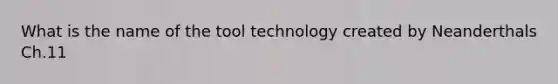 What is the name of the tool technology created by Neanderthals Ch.11