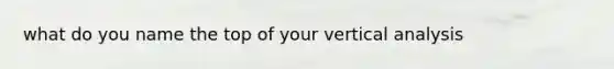 what do you name the top of your vertical analysis