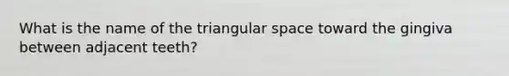 What is the name of the triangular space toward the gingiva between adjacent teeth?