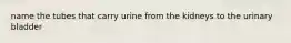 name the tubes that carry urine from the kidneys to the urinary bladder