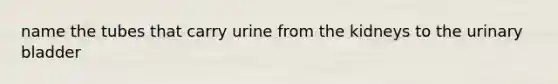 name the tubes that carry urine from the kidneys to the urinary bladder