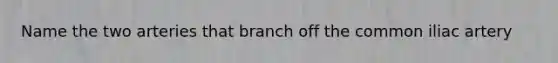 Name the two arteries that branch off the common iliac artery