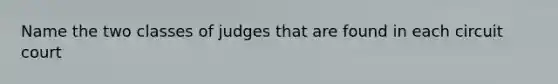 Name the two classes of judges that are found in each circuit court