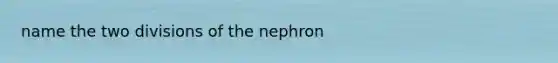 name the two divisions of the nephron