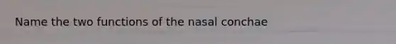 Name the two functions of the nasal conchae