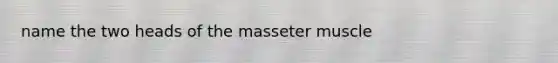 name the two heads of the masseter muscle