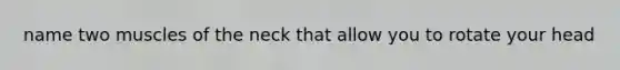 name two muscles of the neck that allow you to rotate your head