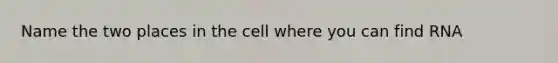 Name the two places in the cell where you can find RNA