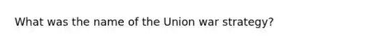 What was the name of the Union war strategy?