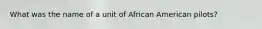 What was the name of a unit of African American pilots?