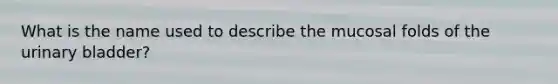 What is the name used to describe the mucosal folds of the urinary bladder?