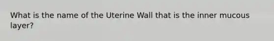 What is the name of the Uterine Wall that is the inner mucous layer?