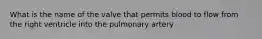 What is the name of the valve that permits blood to flow from the right ventricle into the pulmonary artery