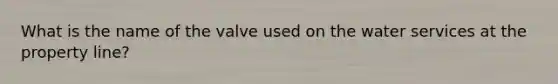What is the name of the valve used on the water services at the property line?