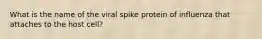 What is the name of the viral spike protein of influenza that attaches to the host cell?