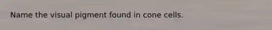 Name the visual pigment found in cone cells.