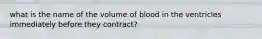 what is the name of the volume of blood in the ventricles immediately before they contract?