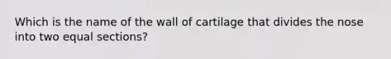 Which is the name of the wall of cartilage that divides the nose into two equal sections?