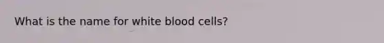 What is the name for white blood cells?