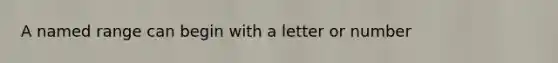 A named range can begin with a letter or number