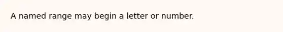 A named range may begin a letter or number.