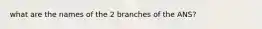 what are the names of the 2 branches of the ANS?