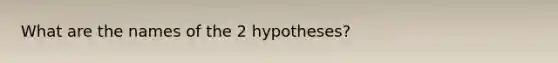 What are the names of the 2 hypotheses?