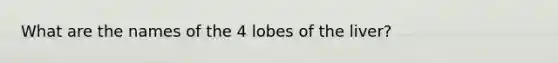 What are the names of the 4 lobes of the liver?