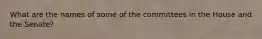 What are the names of some of the committees in the House and the Senate?