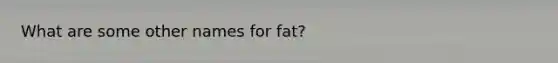 What are some other names for fat?