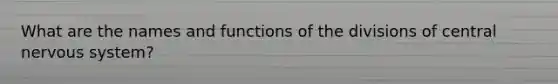 What are the names and functions of the divisions of central nervous system?