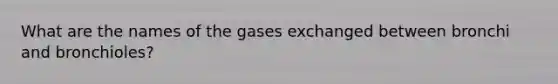 What are the names of the gases exchanged between bronchi and bronchioles?